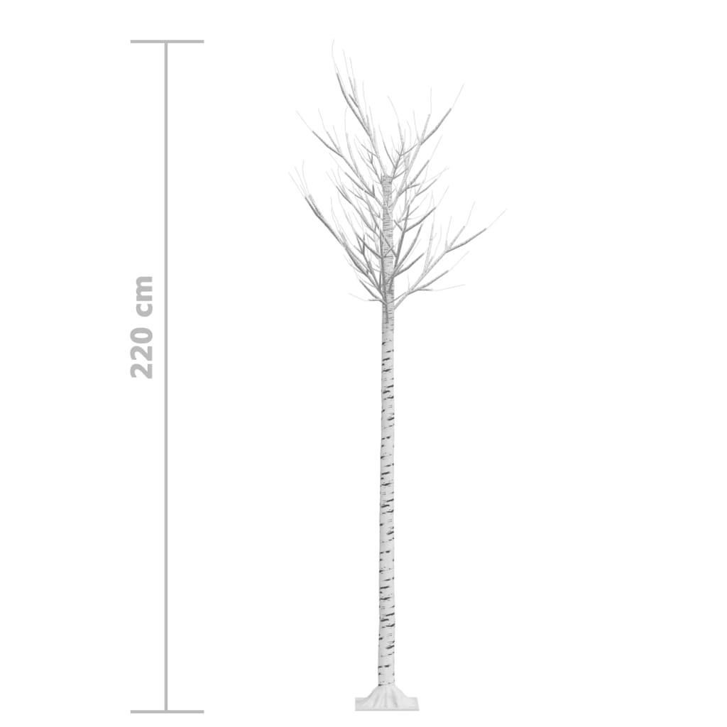 Pom Crăciun 200 LED-uri alb cald 2,2 m salcie interior/exterior