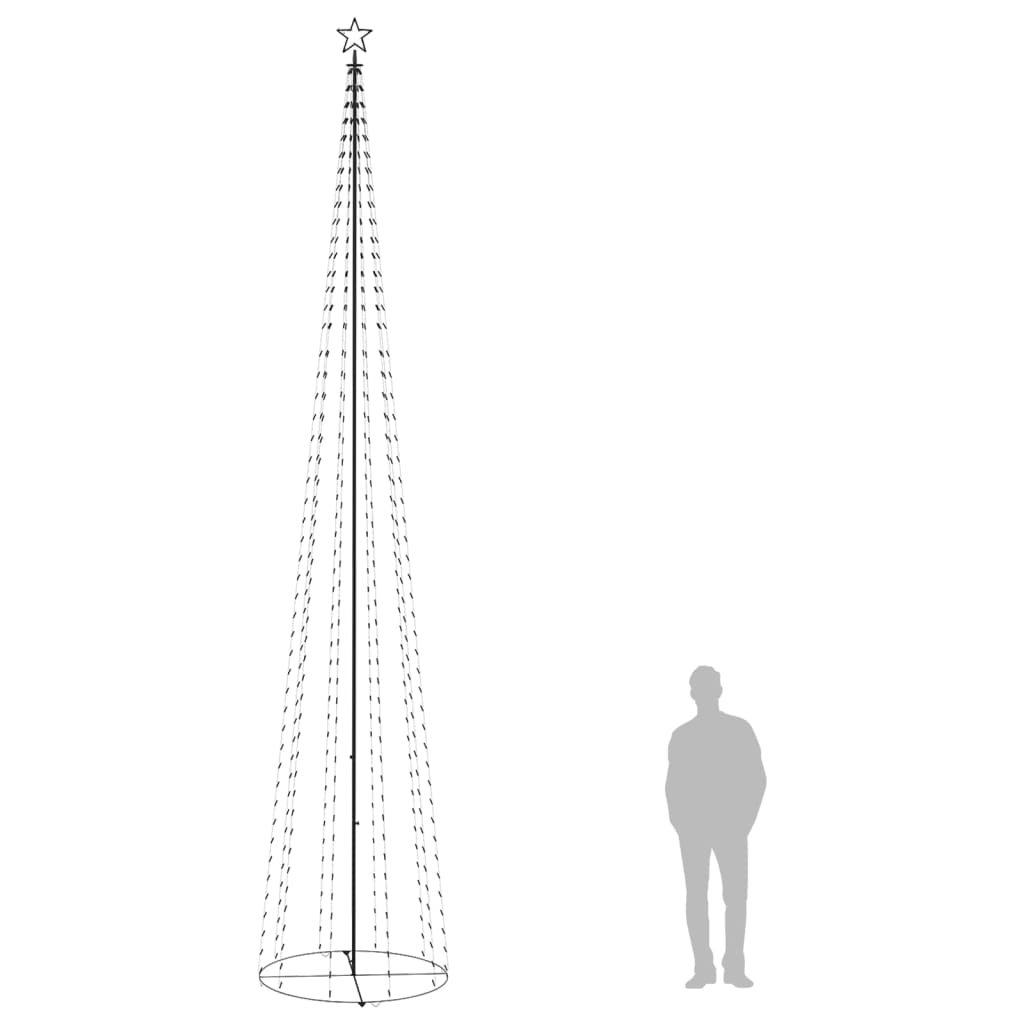 Decorațiune brad Crăciun conic 752 LED-uri alb rece 160x500 cm