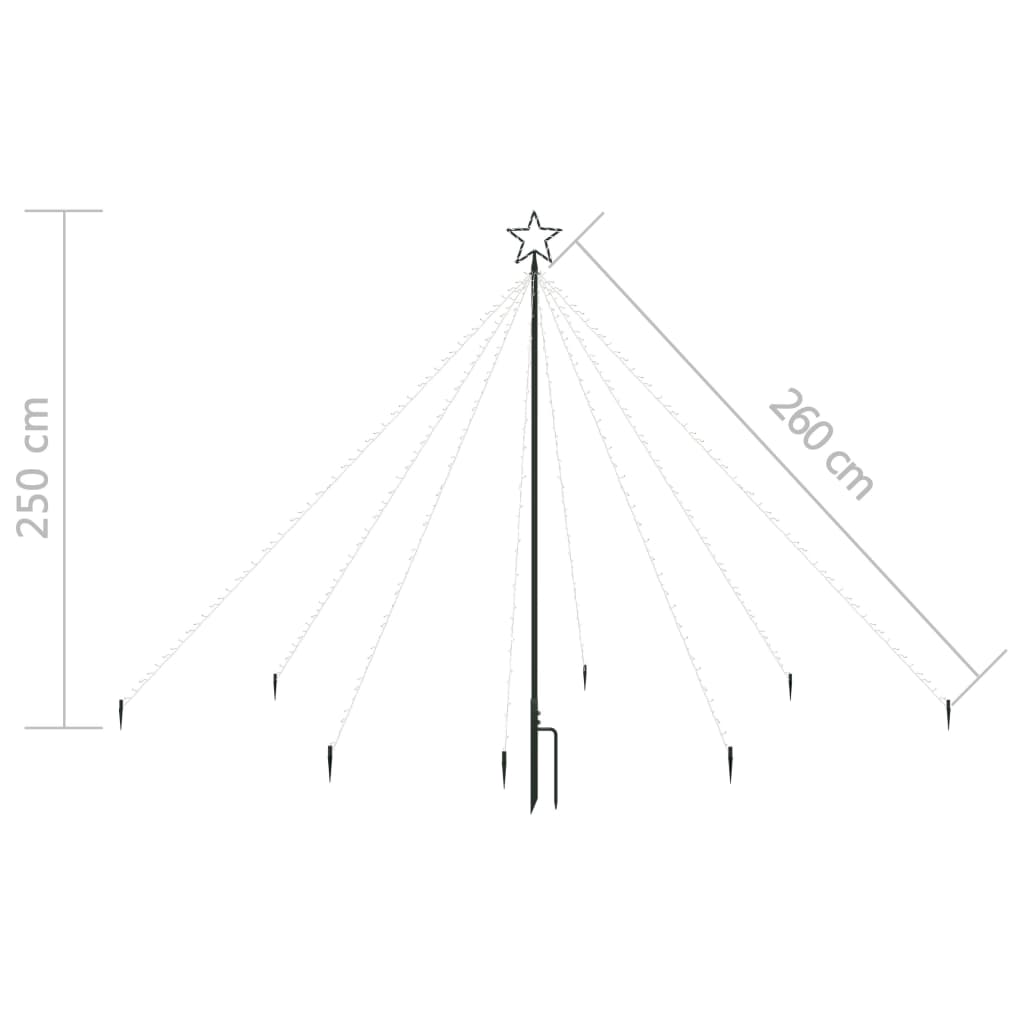 Lumini pentru bradul de Crăciun, 400 LED-uri, albastru, 2,5 m