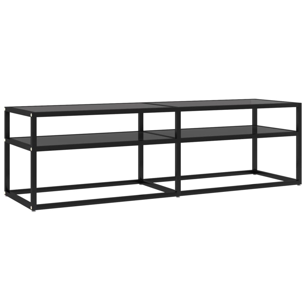 Comodă TV, negru, 140x40x40,5 cm, sticlă securizată