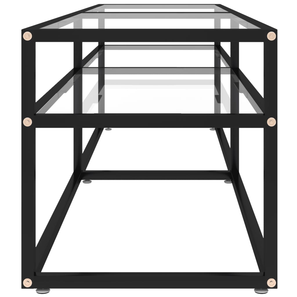 Comodă TV, transparent, 160x40x40,5 cm, sticlă securizată