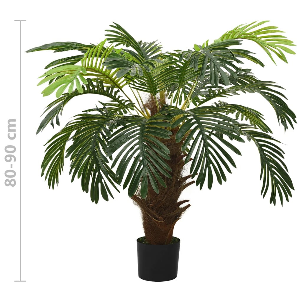 Plantă artificială palmier cycas cu ghiveci, verde, 90 cm