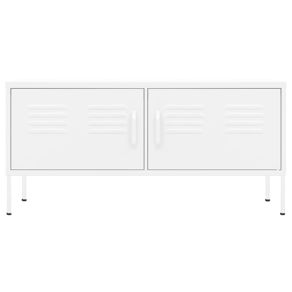 Comodă TV, alb, 105x35x50 cm, oțel