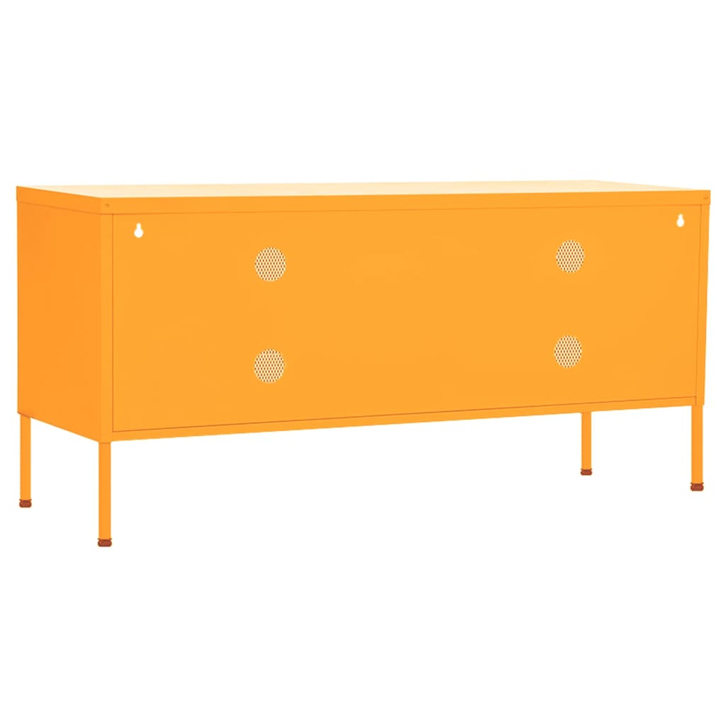 Comodă TV, galben muștar, 105x35x50 cm, oțel