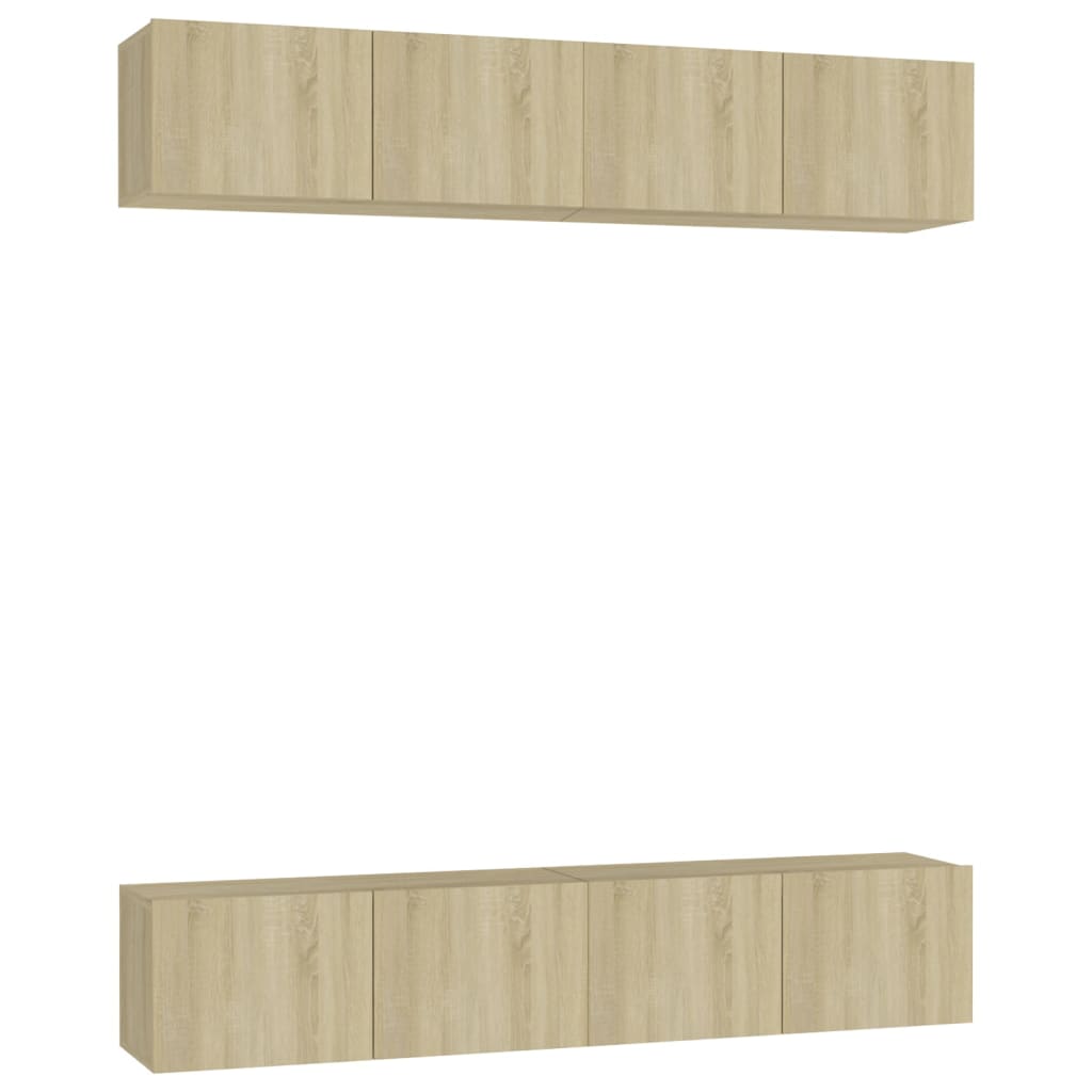 Dulapuri TV, 4 buc., stejar sonoma, 80x30x30 cm, lemn compozit