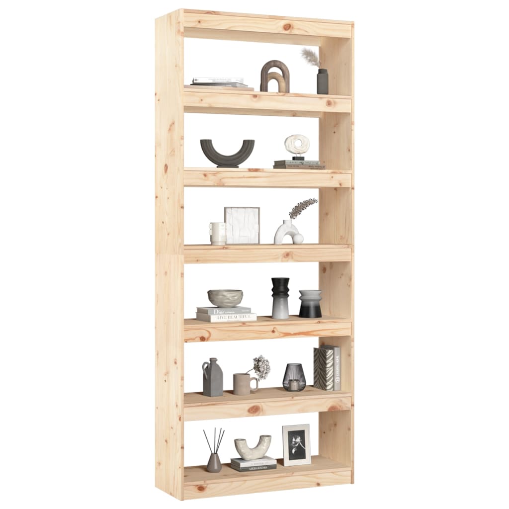 Bibliotecă/Separator cameră, 80x30x199,5 cm lemn masiv pin
