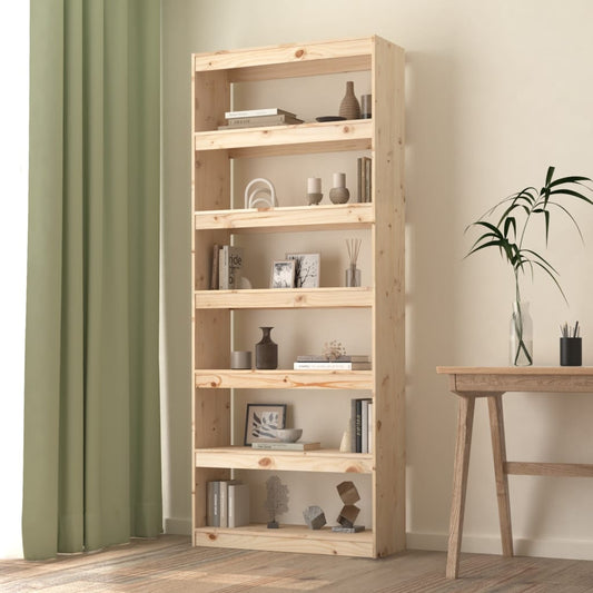 Bibliotecă/Separator cameră, 80x30x199,5 cm lemn masiv pin