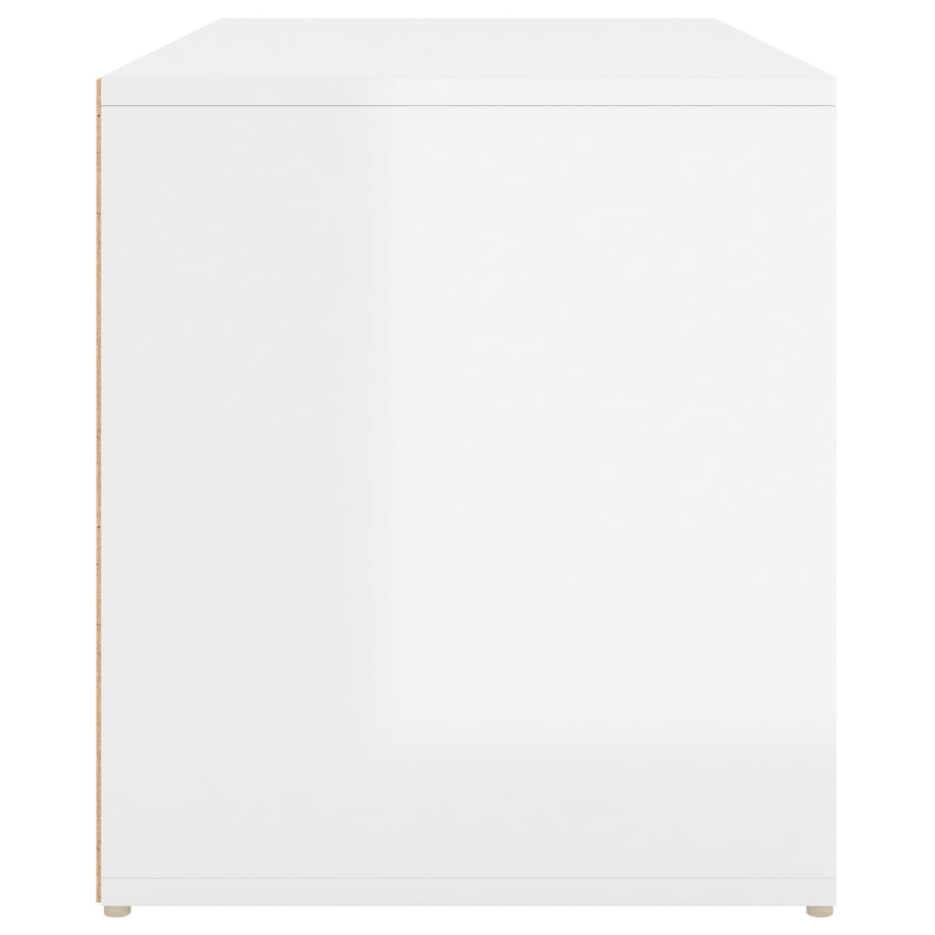Banchetă pentru hol, alb extralucios, 80x40x45 cm, PAL