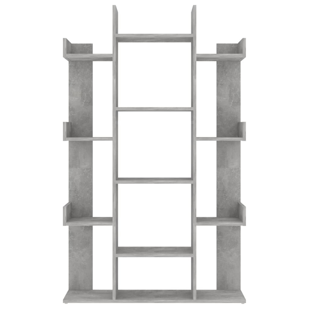 Bibliotecă, gri beton, 86x25,5x140 cm, PAL