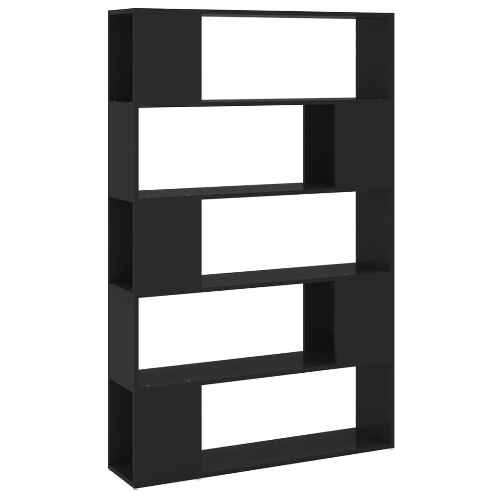 Bibliotecă/Separator cameră, negru, 100x24x155 cm, PAL