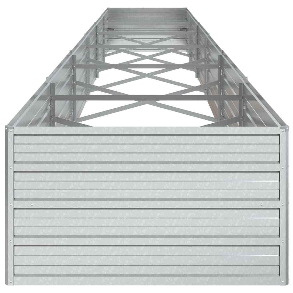 Strat înălțat de grădină argintiu 600x80x45 cm oțel galvanizat