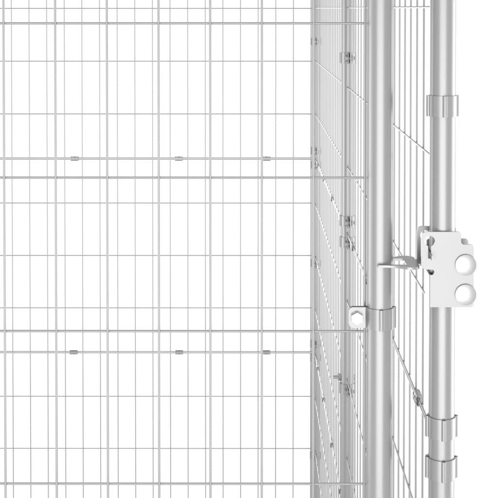 Padoc câini de exterior cu acoperiș, 9,68 m², oțel galvanizat