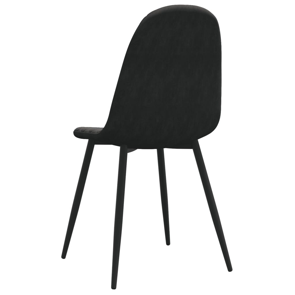 Scaune de sufragerie, 6 buc, negru, catifea