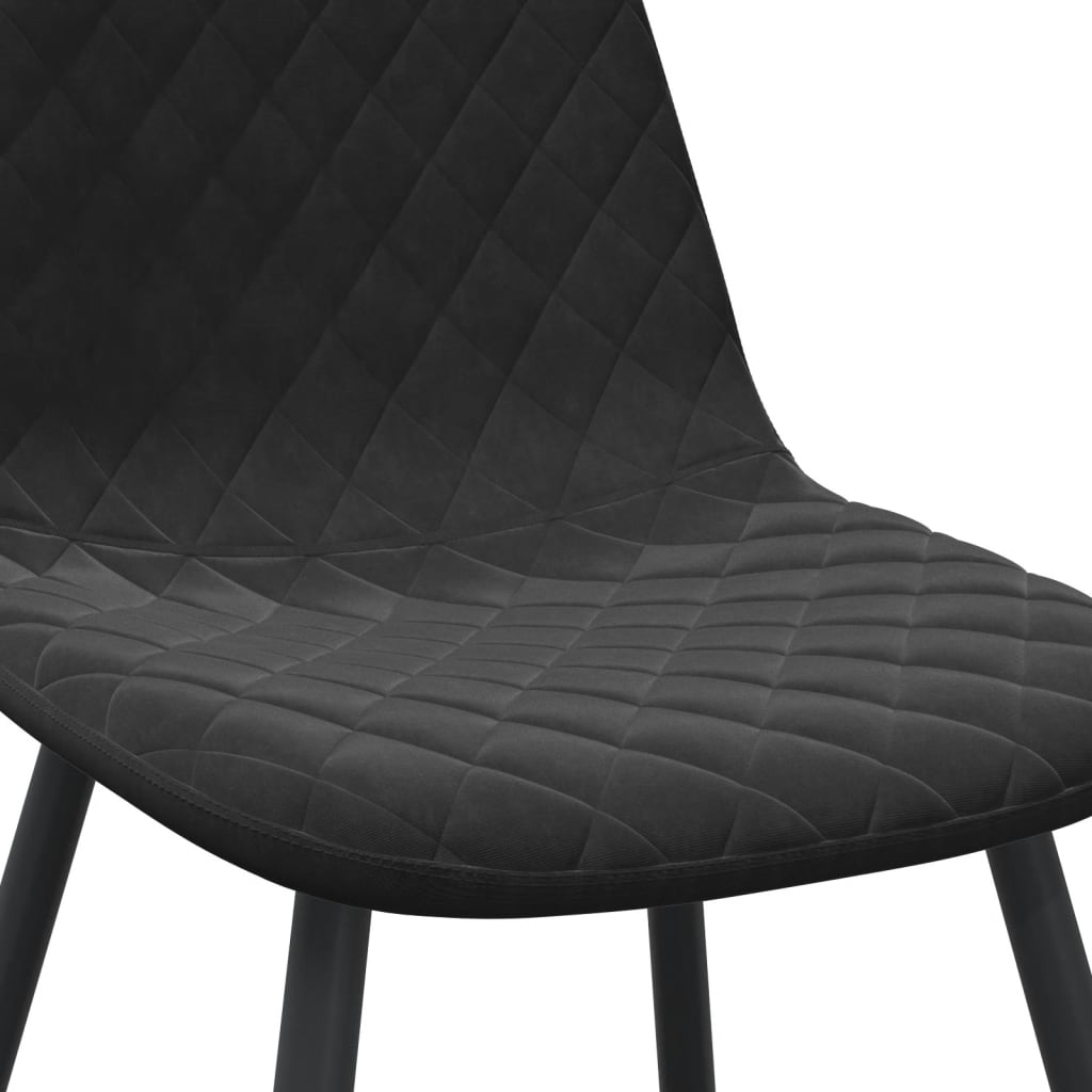 Scaune de sufragerie, 6 buc, negru, catifea