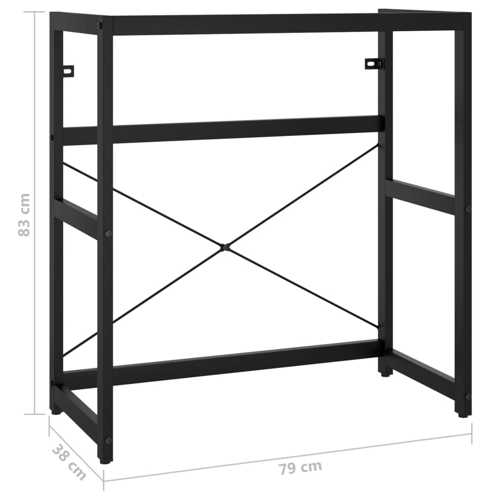 Cadru chiuvetă de baie, negru, 79x38x83 cm, fier