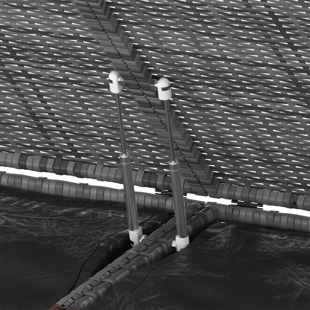 Ladă grădină pentru perne, gri, 291x100,5x104 cm, ratan PE