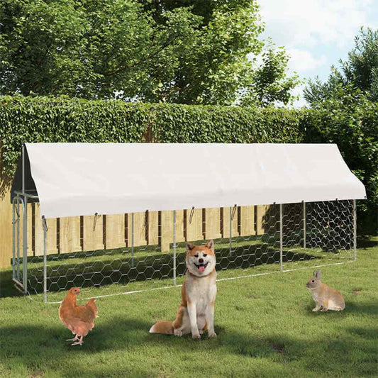 Outdoor dog paddock, with roof, 400x100x150 cm