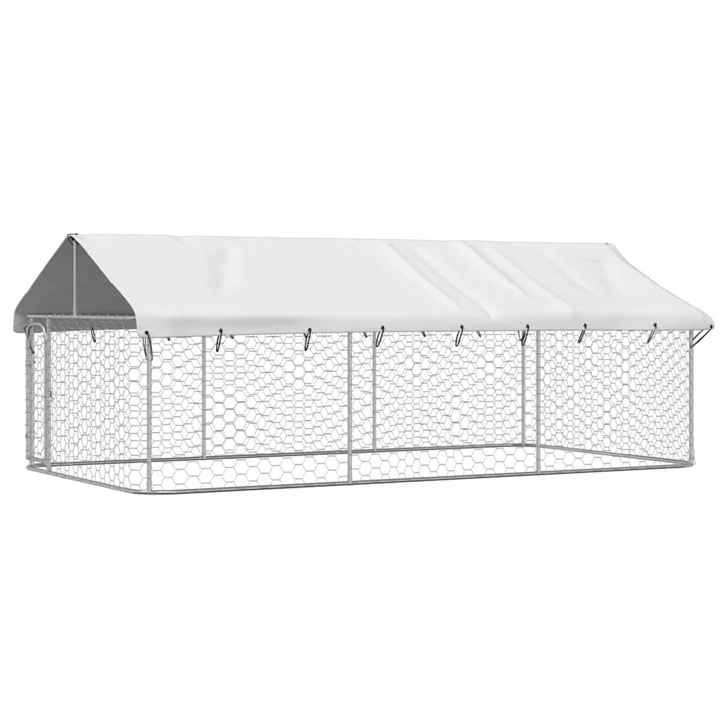Outdoor dog paddock, with roof, 400x200x150 cm