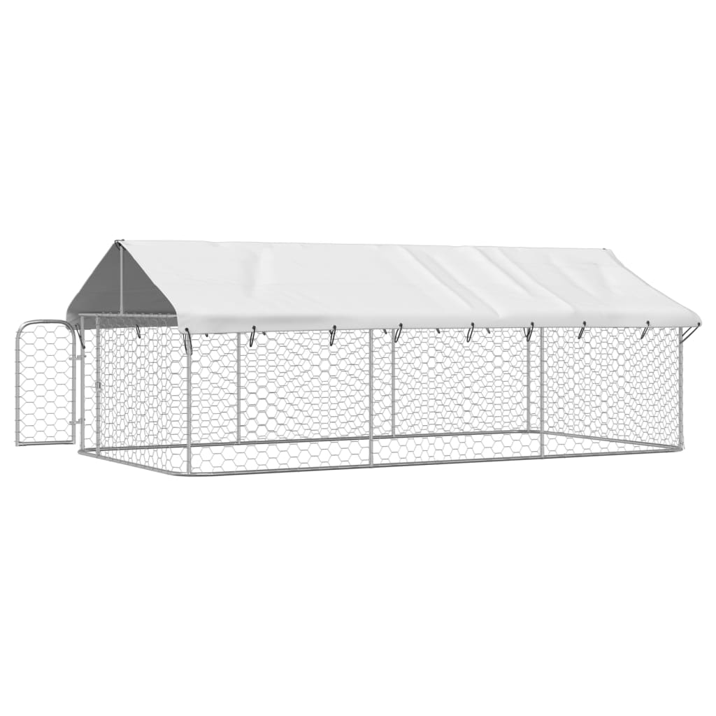 Outdoor dog paddock, with roof, 400x200x150 cm
