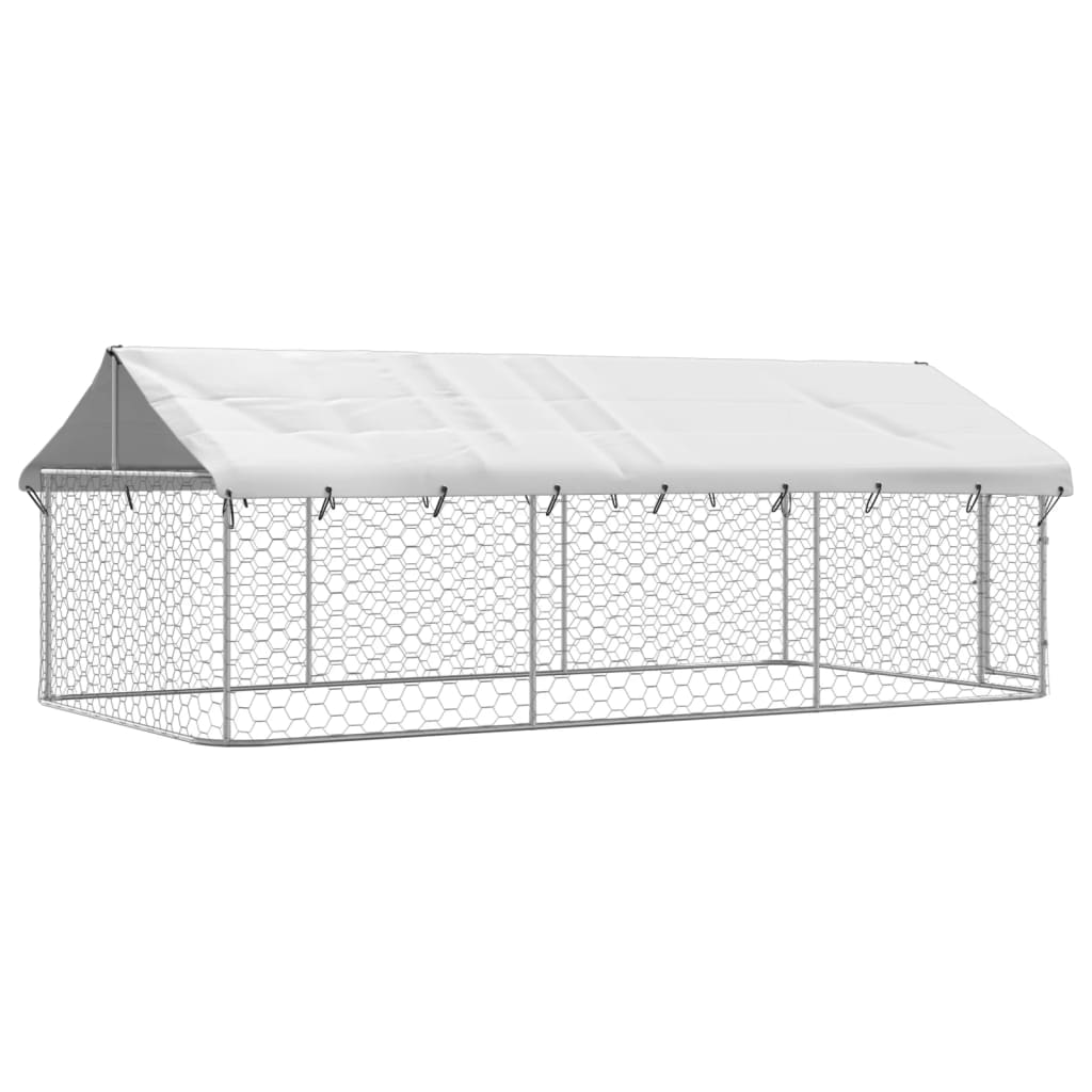 Outdoor dog paddock, with roof, 400x200x150 cm