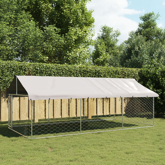Outdoor dog paddock, with roof, 400x200x150 cm