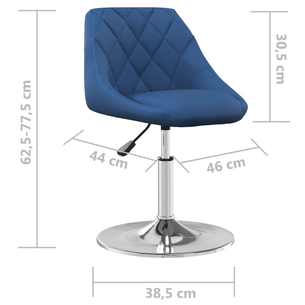 Scaune de bucătărie pivotante, 4 buc., albastru, catifea