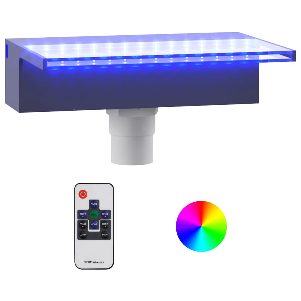 Deversor de cascadă cu LED-uri RGB, acrilic, 30 cm