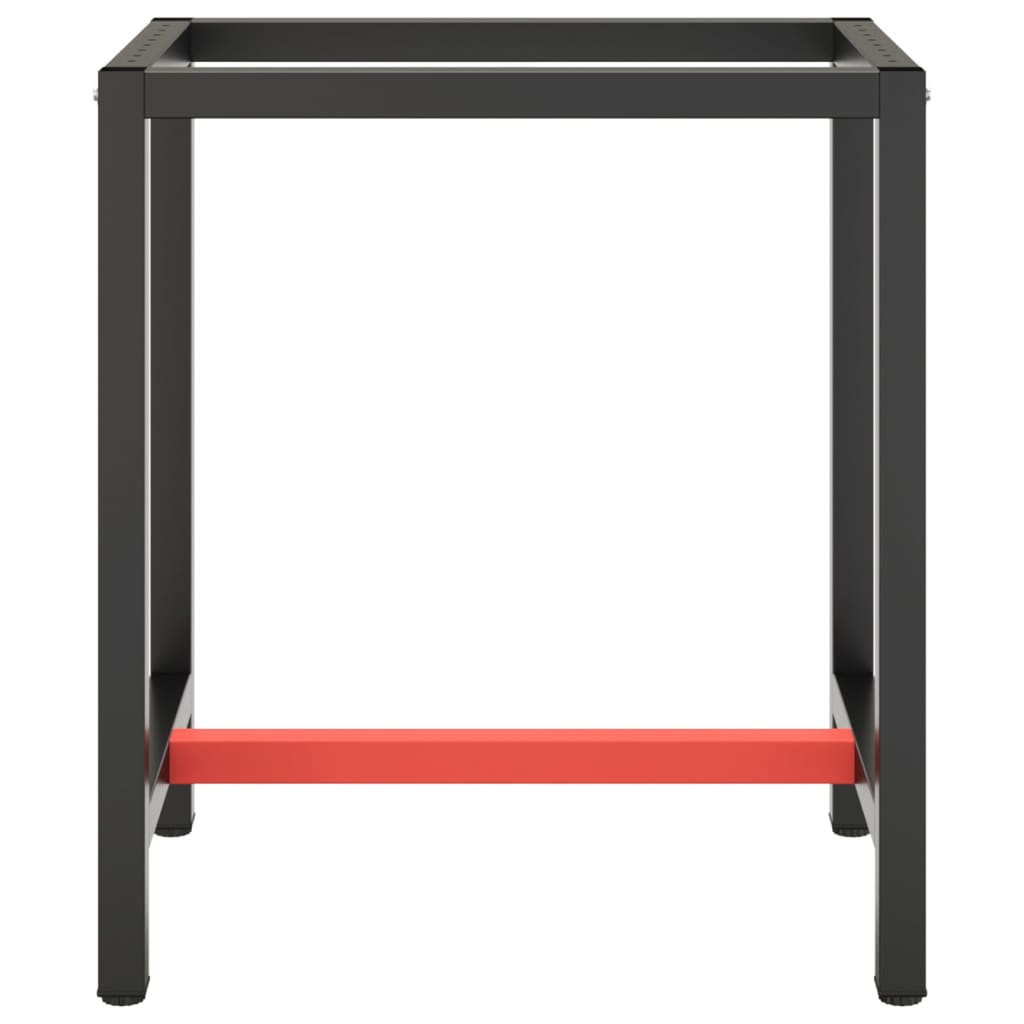 Cadru banc de lucru, negru mat/roșu mat, 70x50x79 cm, metal
