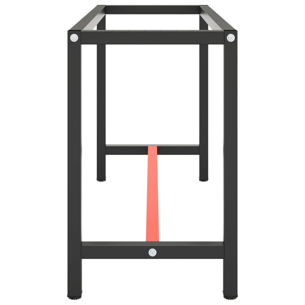 Cadru banc de lucru, negru mat/roșu mat, 140x50x79 cm, metal