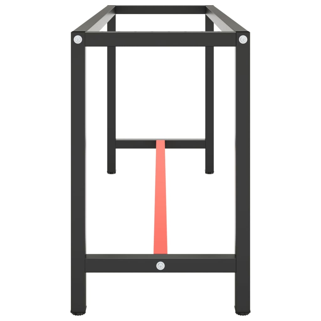Cadru banc de lucru, negru mat/roșu mat, 170x50x79 cm, metal
