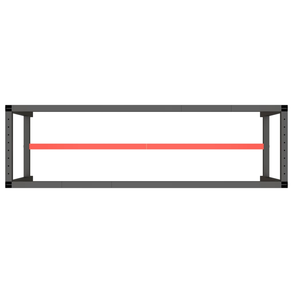 Cadru banc de lucru, negru mat/roșu mat, 170x50x79 cm, metal