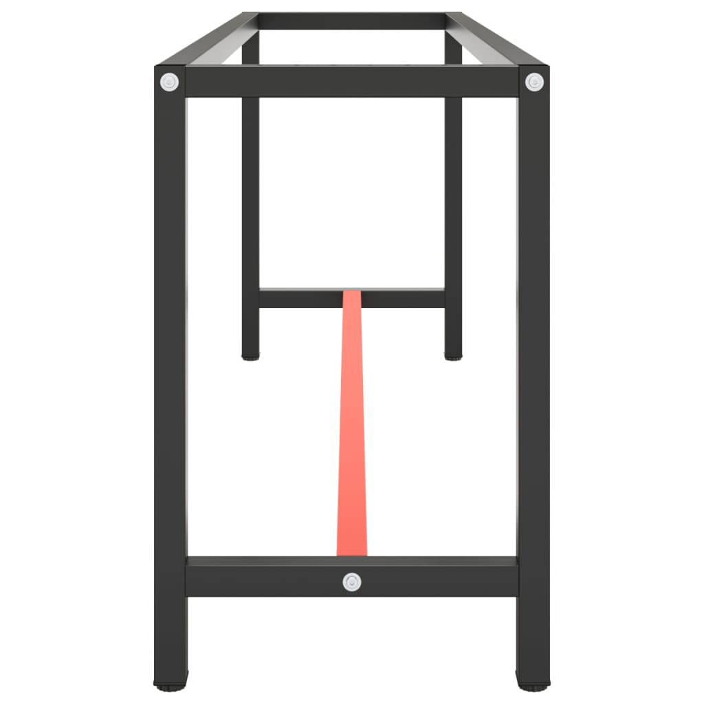 Cadru banc de lucru, negru mat/roșu mat, 190x50x79 cm, metal
