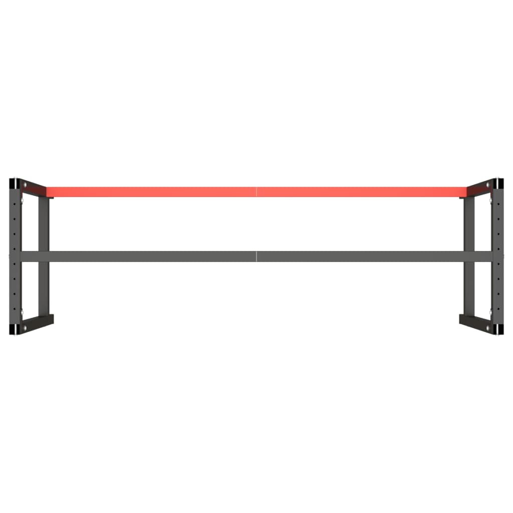 Cadru banc de lucru, negru mat/roșu mat, 180x57x79 cm, metal