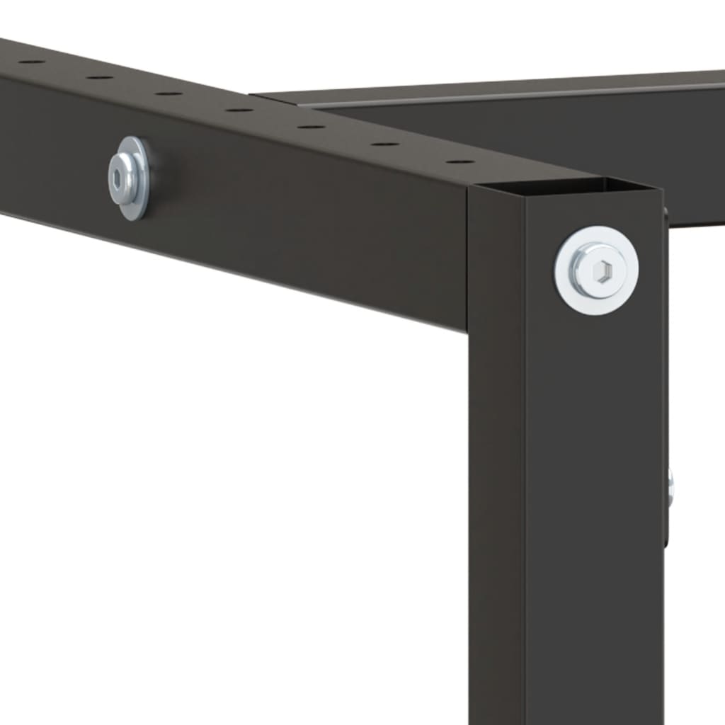 Cadru banc de lucru, negru mat/roșu mat, 180x57x79 cm, metal