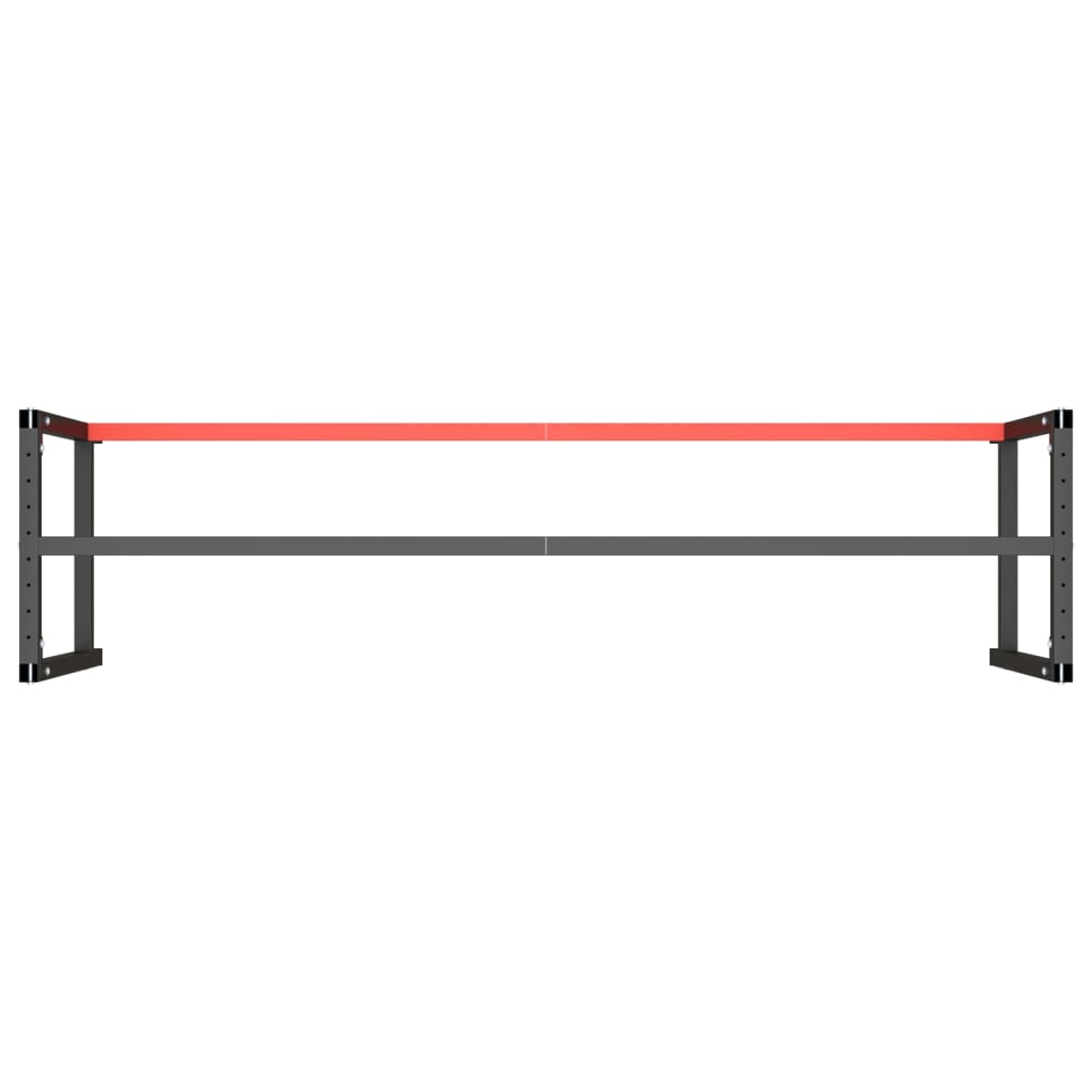 Cadru banc de lucru, negru mat/roșu mat, 220x57x79 cm, metal