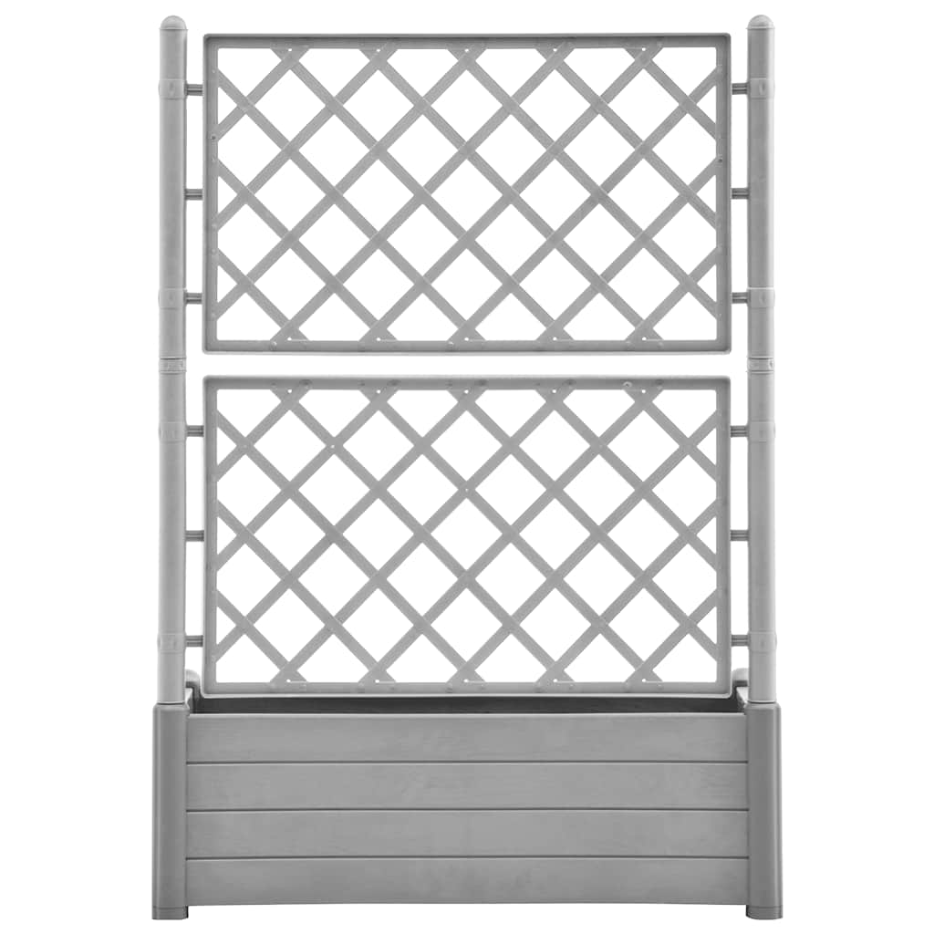 Jardinieră de grădină cu spalier, gri piatră, 100x43x142, PP