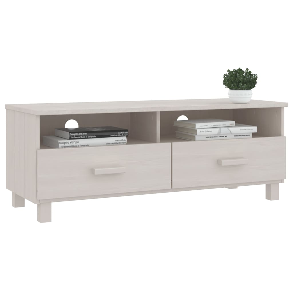 "HAMAR" TV cabinet, white, 106x40x40 cm, solid pine wood