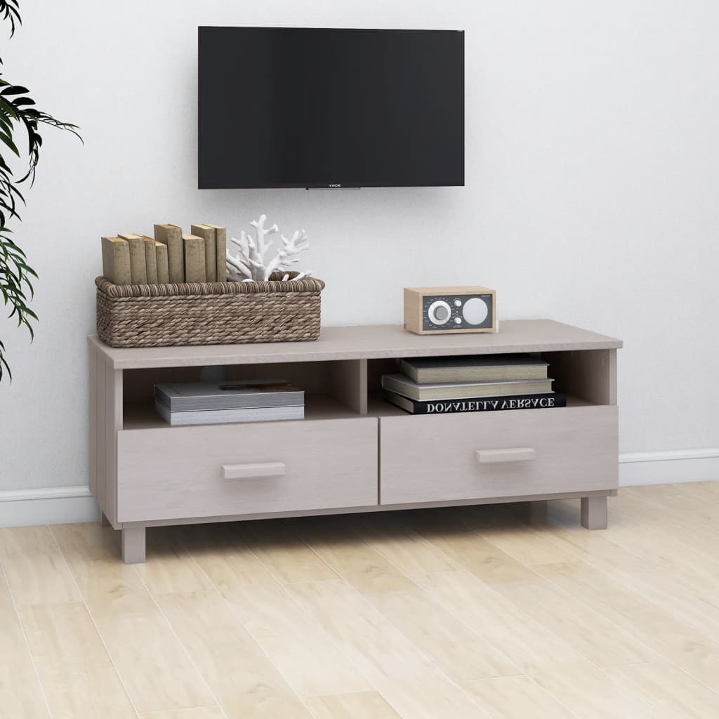 "HAMAR" TV cabinet, white, 106x40x40 cm, solid pine wood