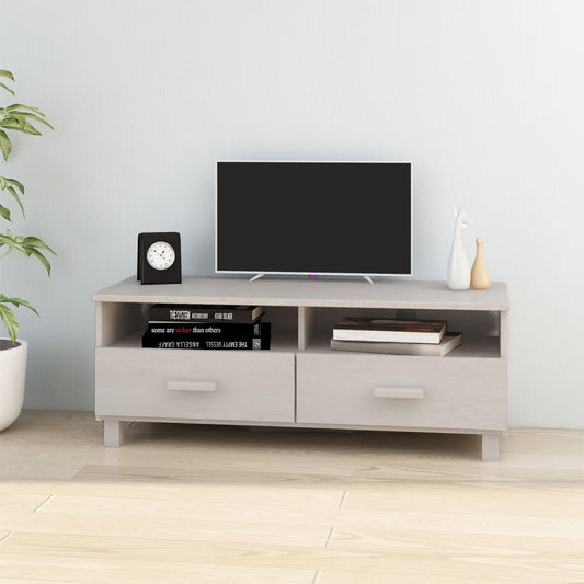 "HAMAR" TV cabinet, white, 106x40x40 cm, solid pine wood