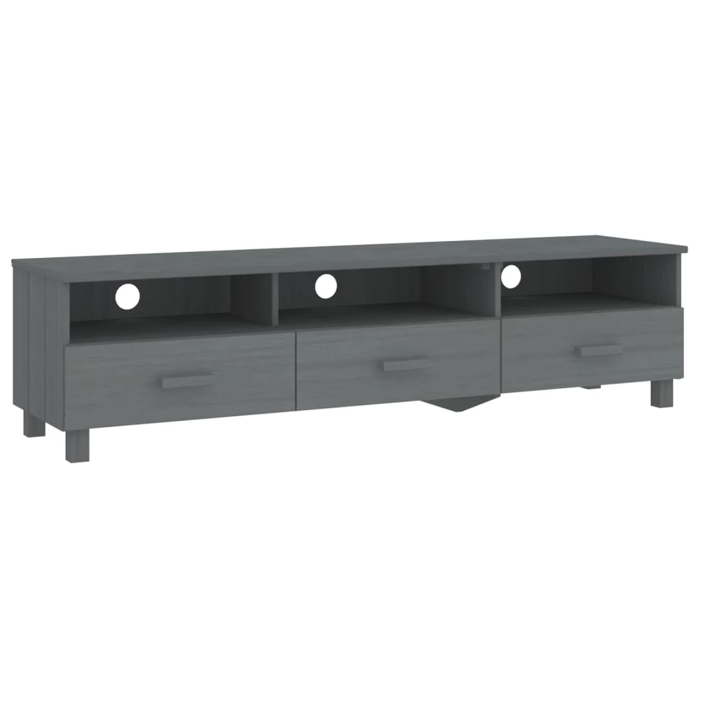 "HAMAR" TV cabinet, dark grey, 158x40x40 cm, solid pine wood