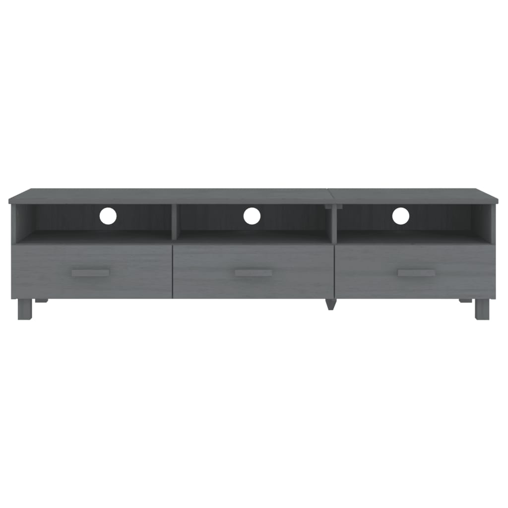 "HAMAR" TV cabinet, dark grey, 158x40x40 cm, solid pine wood