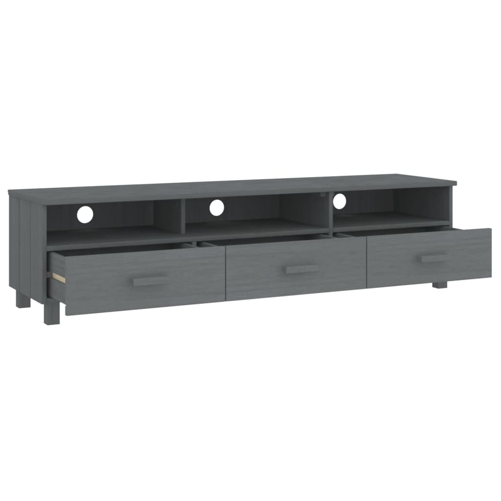 "HAMAR" TV cabinet, dark grey, 158x40x40 cm, solid pine wood