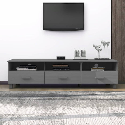 "HAMAR" TV cabinet, dark grey, 158x40x40 cm, solid pine wood