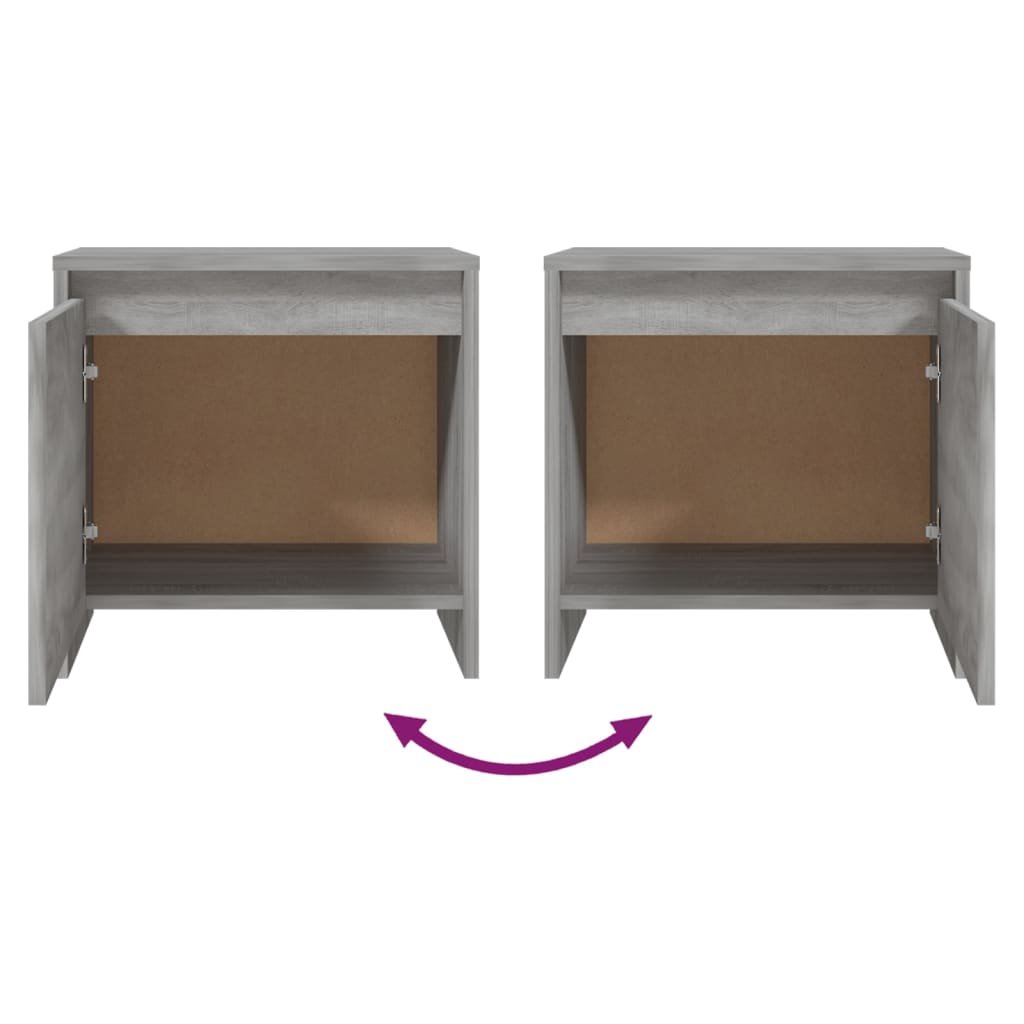 Noptieră, stejar sonoma gri, 45x34x44,5 cm, PAL