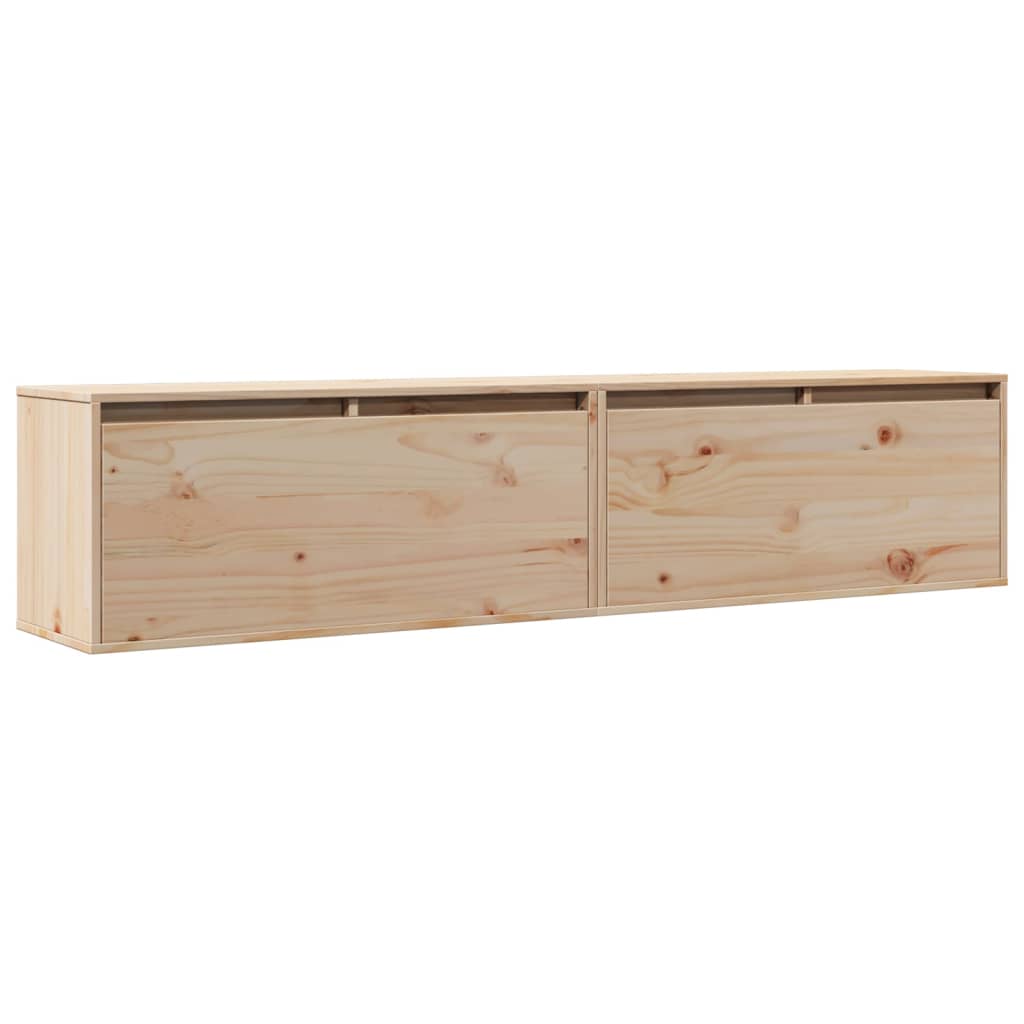 Dulapuri de perete 2 buc. 80x30x35 cm, lemn masiv de pin