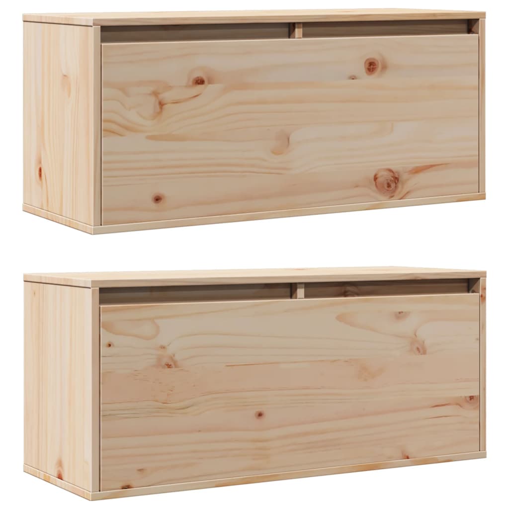 Dulapuri de perete 2 buc. 80x30x35 cm, lemn masiv de pin