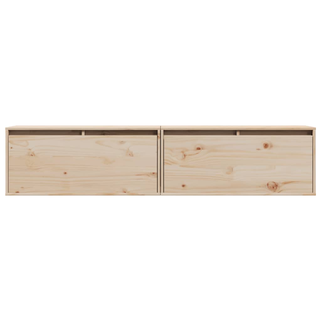 Dulapuri de perete 2 buc. 80x30x35 cm, lemn masiv de pin