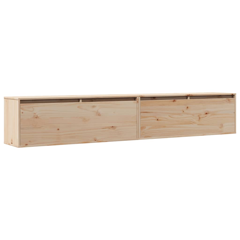 Dulapuri de perete 2 buc.,100x30x35 cm, lemn masiv de pin