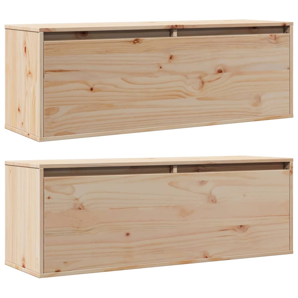 Dulapuri de perete 2 buc.,100x30x35 cm, lemn masiv de pin