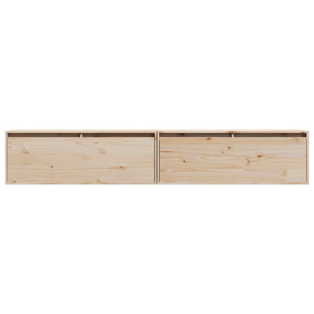 Dulapuri de perete 2 buc.,100x30x35 cm, lemn masiv de pin